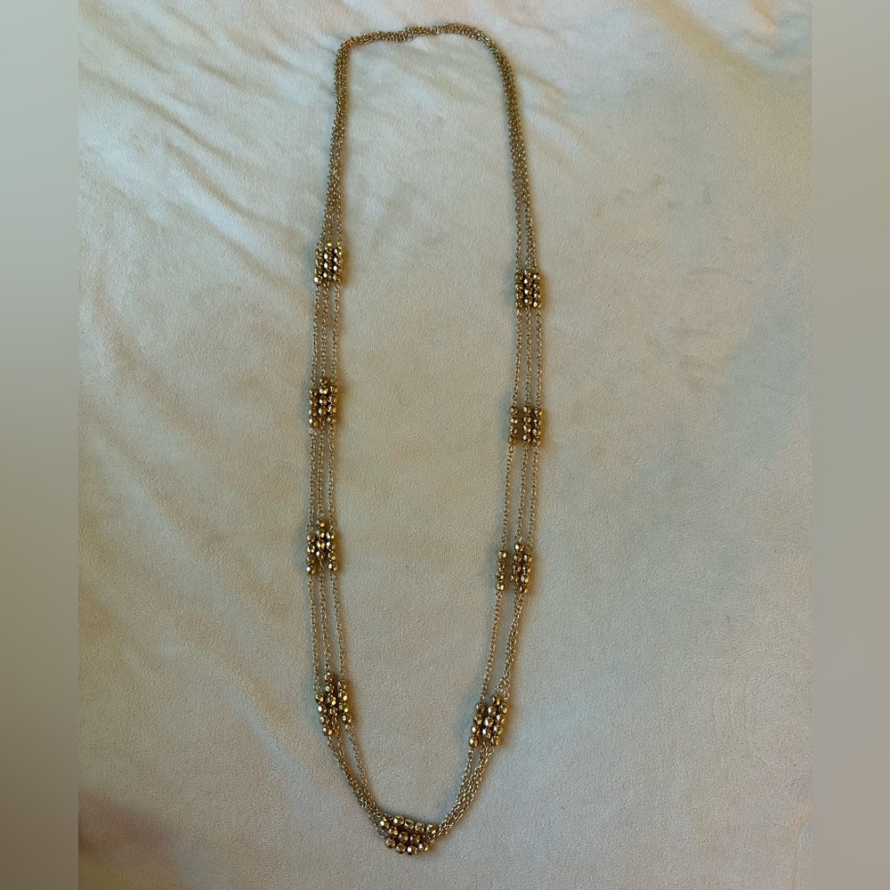 Gold Beaded Chain Necklace